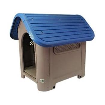 CASA PARA PERRO ARMABLE TECHO CURVO AZUL (30"largo*23"ancho*26"alto)